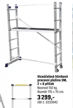 OBI Víceúčelová hliníková pracovní plošina sm, 2 × 6 příček nabídka
