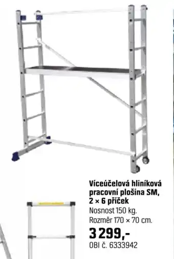 OBI Víceúčelová hliníková pracovní plošina sm, 2 × 6 příček nabídka
