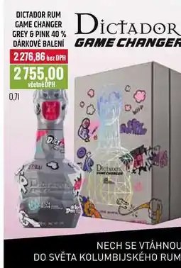 Ratio DICTADOR RUM GAME CHANGER GREY & PINK 40 % DÁRKOVÉ BALENÍ 0,7l nabídka