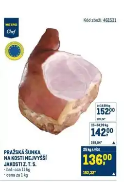 Makro Pražská šunka na kosti nejvyšší jakosti z. t. s. nabídka