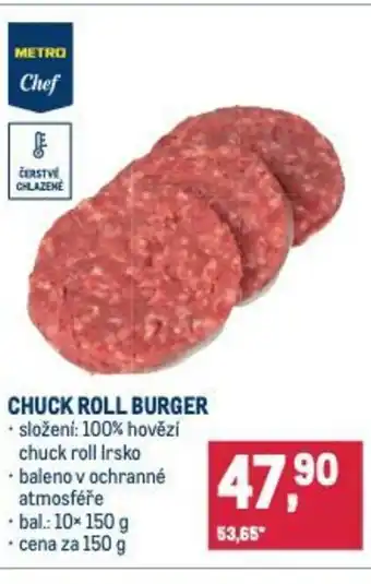 Makro Chuck roll burger nabídka