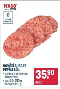Makro Hovězí burger pepř& sůl nabídka