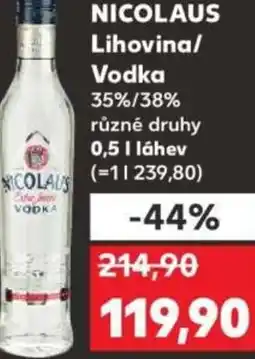 Kaufland NICOLAUS Lihovina/ Vodka nabídka
