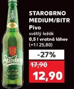 Kaufland STAROBRNO MEDIUM/BITR Pivo nabídka