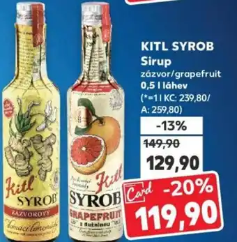 Kaufland KITL SYROB Sirup zázvor/grapefruit nabídka