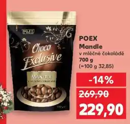 Kaufland POEX Mandle v mléčné čokoládě 700 g nabídka