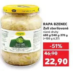 Kaufland RAPA BZENEC Zelí sterilované nabídka