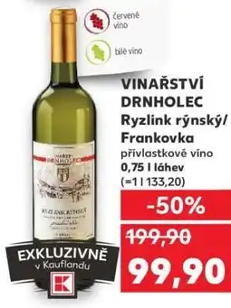 Kaufland VINAŘSTVÍ DRNHOLEC Ryzlink rýnský/Frankovka nabídka