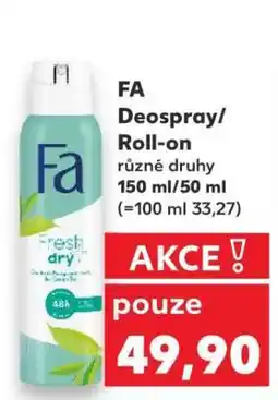 Kaufland FA Deospray/ Roll-on nabídka
