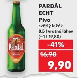 Kaufland PARDÁL ECHT Pivo nabídka