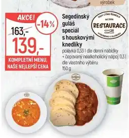Globus Segedínský guláš speciál s houskovými knedlíky nabídka