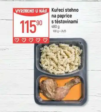 Globus Kuřecí stehno na paprice s těstovinami nabídka