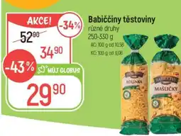 Globus Babiččiny těstoviny nabídka