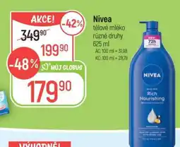 Globus Nivea tělové mléko různé druhy 625 ml nabídka