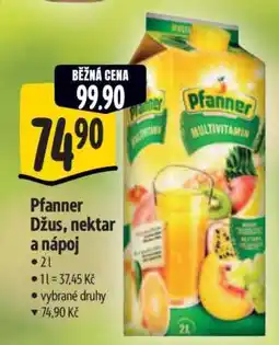 Albert Pfanner džus, nektar a nápoj nabídka