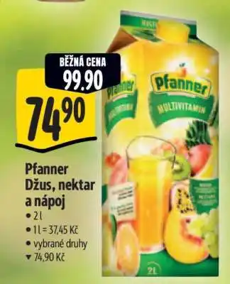 Albert Pfanner džus, nektar a nápoj nabídka