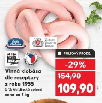 Kaufland Vinná klobása dle receptury z roku 1955 nabídka