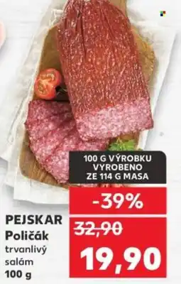 Kaufland PEJSKAR Poličák trvanlivý salám nabídka