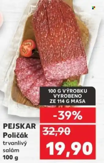Kaufland PEJSKAR Poličák trvanlivý salám nabídka