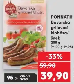 Kaufland PONNATH Bavorská grilovací klobása šnek nabídka