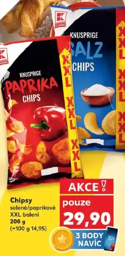 Kaufland Chipsy solené/paprikové XXL balení nabídka