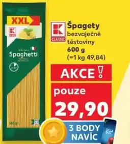 Kaufland Špagety bezvaječné těstoviny nabídka