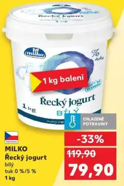 Kaufland MILKO Řecký jogurt bilý tuk 0%/5% nabídka