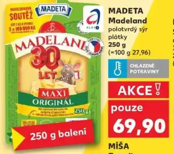 Kaufland MADETA Madeland polotvrdý sýr plátky nabídka
