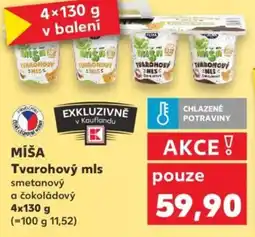 Kaufland MÍŠA Tvarohový mls smetanový a čokoládový nabídka