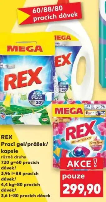 Kaufland REX Prací gel/prášek/ kapsle nabídka
