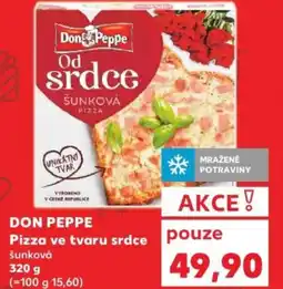 Kaufland DON PEPPE Pizza ve tvaru srdce šunková nabídka