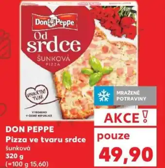 Kaufland DON PEPPE Pizza ve tvaru srdce šunková nabídka