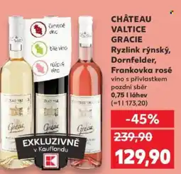 Kaufland CHÂTEAU VALTICE GRACIE Ryzlink rýnský, Dornfelder, Frankovka rosé nabídka