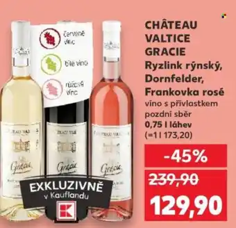 Kaufland CHÂTEAU VALTICE GRACIE Ryzlink rýnský, Dornfelder, Frankovka rosé nabídka