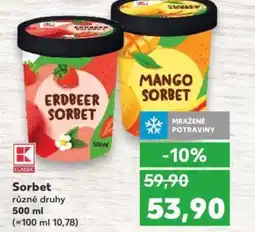 Kaufland Sorbet nabídka