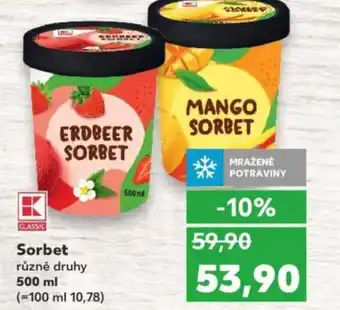 Kaufland Sorbet nabídka