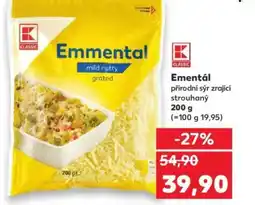 Kaufland Emmental přírodní sýr zrající strouhaný nabídka