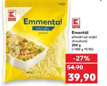 Kaufland Emmental přírodní sýr zrající strouhaný nabídka