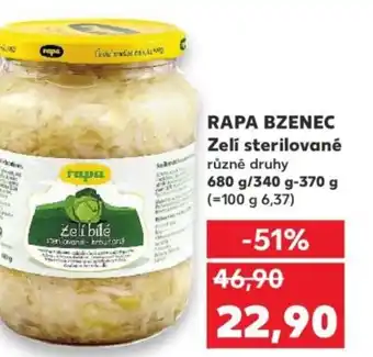 Kaufland RAPA BZENEC Zelí sterilované nabídka