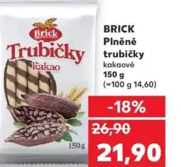 Kaufland BRICK Plněné trubičky kakao nabídka