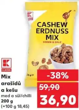 Kaufland Mix arašídů a kešu nabídka
