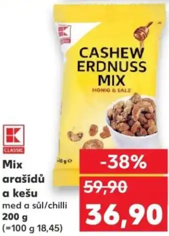 Kaufland Mix arašídů a kešu nabídka