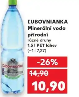 Kaufland ĽUBOVNIANKA Minerální voda přírodní nabídka
