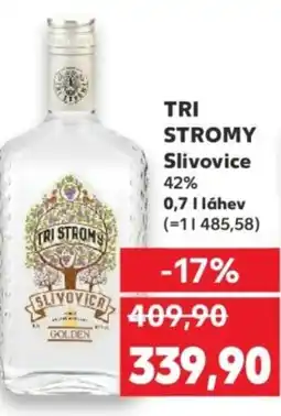 Kaufland TRI STROMY Slivovice 42% nabídka