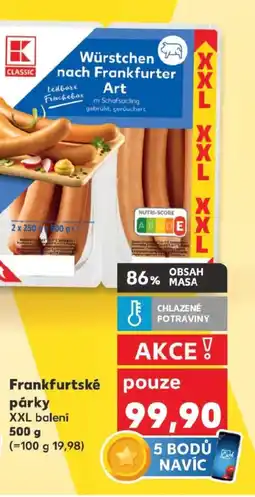 Kaufland Frankfurtské párky nabídka
