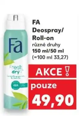 Kaufland FA Deospray/ Roll-on nabídka