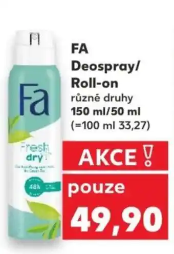 Kaufland FA Deospray/ Roll-on nabídka
