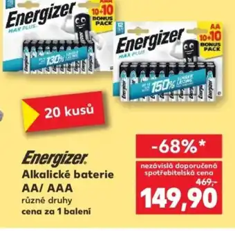 Kaufland Energizer Alkalické baterie AA/AAA nabídka