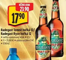 Albert Radegast Temně hořká 12/ Radegast Ryze hořká 12 nabídka