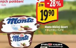 Albert Monte Mléčný dezert nabídka